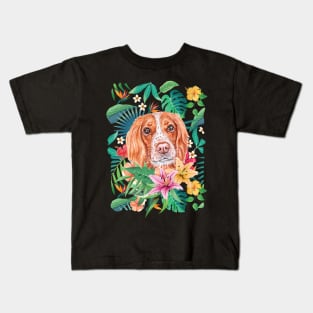 Tropical English Springer Spaniel Kids T-Shirt